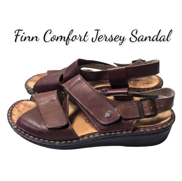 Finn Comfort Brown Jersey Sandal, Size 41 - Picture 1 of 16